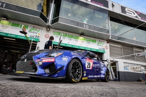 NOVEL Racing Lexus RC F race car in the pit lane at the 2019 Nürburgring 24 Hours