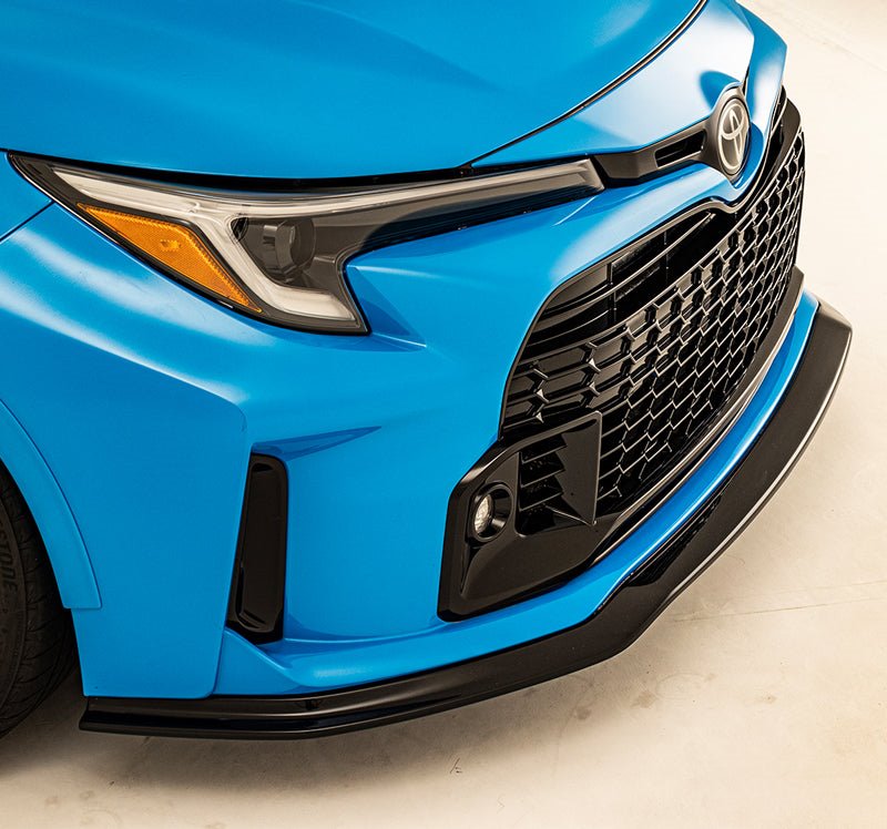 GROW Design gloss black ABS front spoiler for the 2023+ Toyota GR Corolla