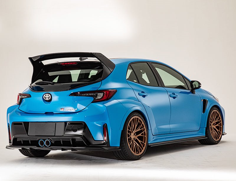 GROW Design gloss black ABS rear diffuser for the Toyota GR Corolla
