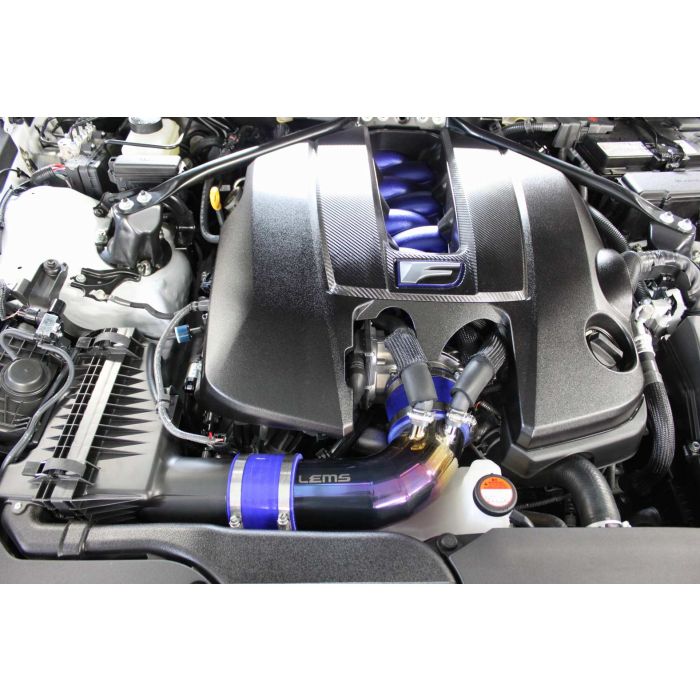 レクサスRCF等用 LEMSチタンインテークパイプ(ブルー) LEXUS LEMS Japan Titanium Intake Pipe Blue Gradiation for Lexus RC F