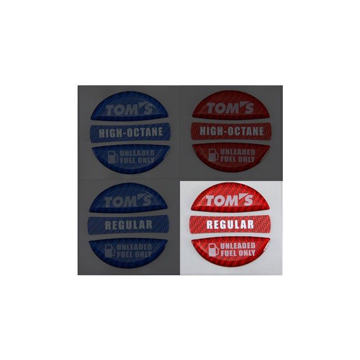 TOM'S Racing Fuel Cap Garnish Sticker Regular Octane / Red Color