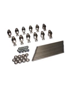 COMP Cams Magnum Rocker Arm and Pushrod Kit for Chevrolet Small Block V8 1955-1986, Steel Construction, Black Finish, 5/16" Diameter Pushrods - RP1412-12