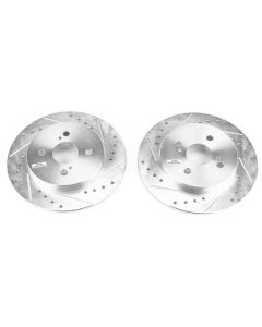 Power Stop 12-18 Toyota Yaris Rear Evolution Drilled & Slotted Rotors - Pair - JBR1547XPR