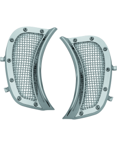 Chrome Mesh Headlight Vent Accents - Kuryakyn 6518