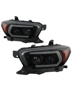 Spyder Toyota Tacoma 16-18 (TRD Model Only) Projector Headlights Black Smoke PRO-YD-TT16V1-SEQ-BSM - 5087553