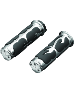 Kuryakyn ISO  Flame Grips  Dual Cable Chrome - 6260
