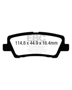 EBC 12+ Cadillac ATS 2.0 Turbo Yellowstuff Rear Brake Pads - DP43012R