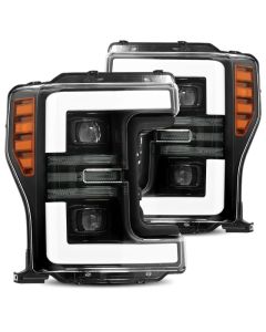 AlphaRex 17-19 Ford F-250 SD PRO-Series Proj Headlights Plank Style Black w/Activ Light/Seq Signal - 880108