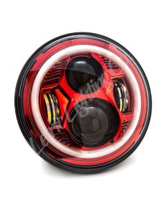 Letric Lighting 7? Red Color Collection LED Headlamp with Full Halo - LLC-ICC-7R