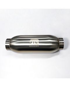Stainless Bros 4in Body x 12.0in Length 3in Inlet/Outlet Bullet Resonator - 615-07636-0111