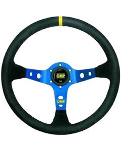 OMP Corsica Dished Steering Wheel Suede 3 Blue Anod - OD0-1954-075