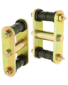 RockJock 76-86 CJ HD Leaf Spring Shackles Front w/ Urethane Bushings HD Greasable Bolts Pair - CE-9035A