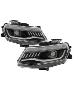 Spyder Chevy Camaro 16-18 (Do Not Fit Halogen) Projector Headlights Black PRO-YD-CCAM16HIDSI-SEQ-BK - 5087379