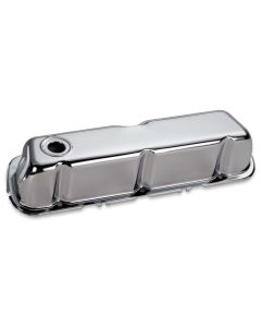 Moroso Ford 302/351W Valve Cover - w/Baffles - No Logo - Stamped Steel Chrome Plated - Pair - 68210