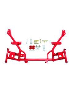 BMR 05-14 S197 Mustang K-Member w/ 1/2in Lowered Motor Mounts and STD. Rack Mounts - Red - KM020R