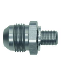 DeatschWerks 8AN Male Flare to M10 X 1.0 Male Metric - Anodized Titanium - 6-02-0621