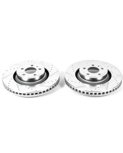 Mustang 15-19 Front Drilled & Slotted Rotors Pair