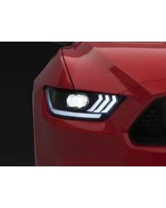 Raxiom 15-17 Ford Mustang Projector Headlights OEM HID Bulbs- Black Housing (Clear Lens) - 407055