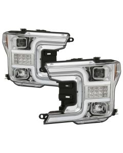 Spyder Signature Ford F150 18-19 (Halogen Model) Proj. Headlights - Chrome (PRO-YD-FF15018-LBSEQ-C) - 5086631