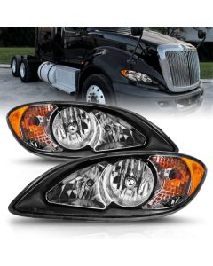 ANZO 2008-2016 International Prostar Crystal Headlights Black Housing (OE Replacement) - 131032