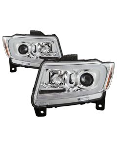 Spyder 11-13 Jeep Grand Cherokee - Light Bar Proj Headlights - Halo Model - Chro - PRO-YD-JGC11-LB-C - 5085801