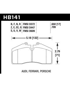 Hawk Porsche 911/928/944/968 Front Brake Pads - HB141D.650