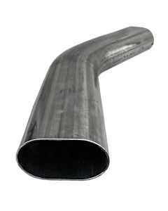 Granatelli 3in Oval Stainless Steel Horizontal 45 Deg Bend 4.5in Bend Radius Tubing - 313536