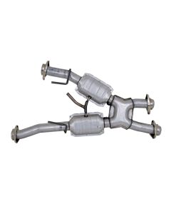 BBK 79-93 Mustang 5.0 Short Mid X Pipe w Catalytic Converters 2-1/2 For Automatic Long Tube Headers - 1810
