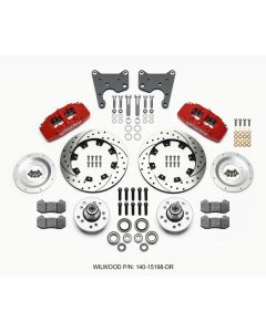 Wilwood Dynapro 6 Front Hub Kit 12.19in Drill Red 65-72 CDP C Body -Drum - 140-15198-DR