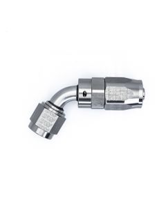 DeatschWerks 6AN Female Flare Swivel 60-Degree Hose End CPE Anodized DW Titanium - 6-02-0819