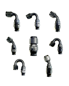 Fragola -10AN Real Street x 180 Degree Hose End Black For PTFE Hose - 681810-BL