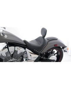 Mustang 10-21 Honda VT1300CX Fury Wide Touring Solo Seat w/Driver Backrest Studs - Black - 79626