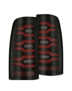 AlphaRex 99-06 Chevrolet Silverado/99-06 GMC Sierra LUXX-Series LED Tail Lights - Black/Red - 620007