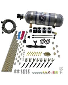 Nitrous Express 8 Cyl VXL Direct Port 4 Solenoids Nitrous Kit (200-500HP) w/12lb Bottle - 80019-12