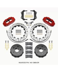 Wilwood Forged Narrow Superlite 4R Big Brake Rear Brake Kit For OE Parking Brake - Drilled and Slott