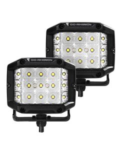 Go Rhino Xplor Bright Series Sideline Cube LED Flood Light Kit (Surface Mount) 4x3 - Blk (Pair) - 750300323FCS