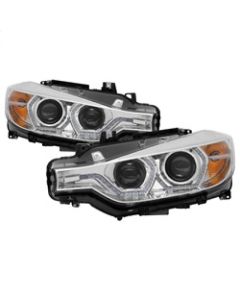 Spyder 12-14 BMW F30 3 Series 4DR Projector Headlights - LED DRL - Chrome (PRO-YD-BMWF3012-DRL-C) - 5084354