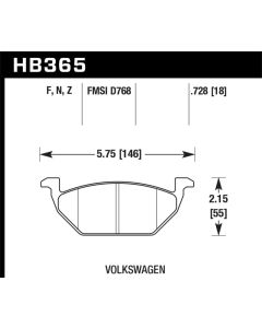 Hawk HPS 5.0 Street Brake Pads - Front - HB365B.728