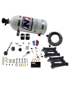 Nitrous Express Dual Holley/Gasoline Nitrous Kit (100-500HP) w/10lb Bottle - 50240-10