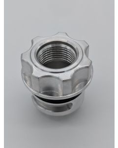Granatelli GM LS/LT / Ford Coyote -10AN ORB Female Threaded Insert Vented Oil Fill Cap - Natural - 280117