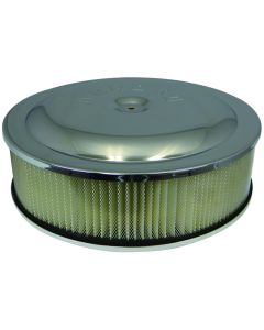 Moroso Racing Air Cleaner - 16in x 4in Filter - Offset - Raised Bottom - Clear Powder Coat - 65928
