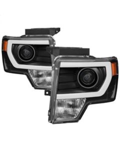 xTune Ford F150 Projector Headlights - Light Bar DRL - Black PRO-JH-FF15009-LBDRL-BK - 9037252