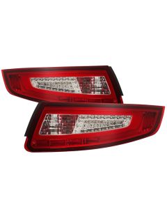xTune Porsche 911 997 05-08 Light Bar LED Tail Lights - Red Clear ALT-ON-P99705V2-LBLED-RC - 9038631