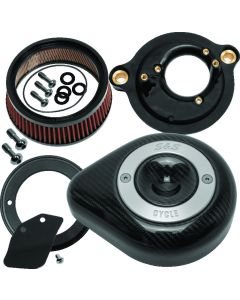 S&S Cycle 2017+ M8 Models Stealth Air Cleaner Kit w/ Carbon Fiber Cover - 170-0498B