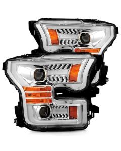 AlphaRex 15-17 Ford F-150 PRO-Series Projector Headlights Plank Style Chrm w/Activ Light/Seq Signal - 880157