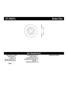 StopTech Sport Brake Rotor for Fiat 500 2012-2016 1.4L 4-C
