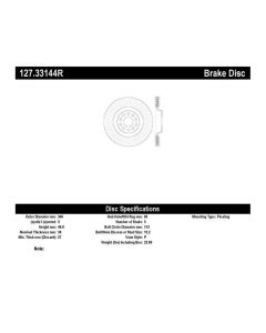 StopTech Sport Drilled/Slotted Brake Rotor Front Right- STOP-127.33144R