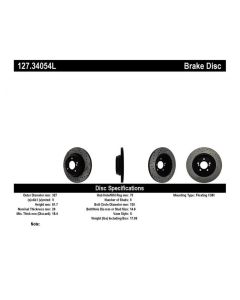 StopTech Sport Drilled/Slotted Brake Rotor Rear Left BMW Rear Left- STOP-127.34054L
