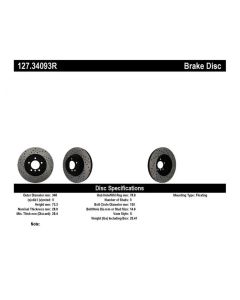 StopTech Sport Drilled/Slotted Brake Rotor Front Right BMW- STOP-127.34093R