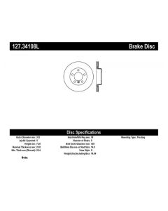 StopTech Sport Drilled/Slotted Brake Rotor Front Left BMW- STOP-127.34108L